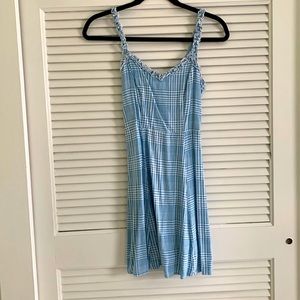 New Look blue gingham midi dress